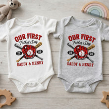 Load image into Gallery viewer, Personalized Baby Onesie Custom Name Gift for Dad's First Father's Day