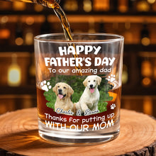 Load image into Gallery viewer, Personalized Whiskey Glass Custom Dog Photo Gift for Dad