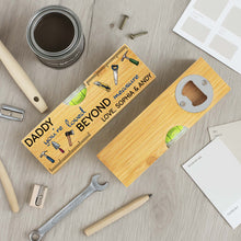 Load image into Gallery viewer, Personalized Wooden Spirit Level Bottle Opener Gift for Dad