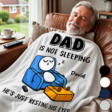 Load image into Gallery viewer, Personalized Fleece Blanket Gift for Dad Custom Name Funny