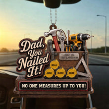Load image into Gallery viewer, Personalized Wood Ornament Custom Name Gift for Dad's Car
