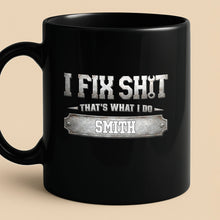 Load image into Gallery viewer, Personalized Black Mug Custom Quote Gift for Dad Handyman