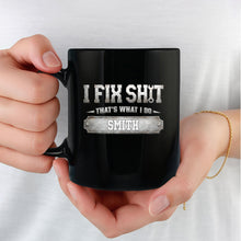 Load image into Gallery viewer, Personalized Black Mug Custom Quote Gift for Dad Handyman