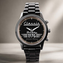 Load image into Gallery viewer, Personalized Men's Watch Custom Name Gift for Dad Black