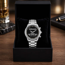 Load image into Gallery viewer, Personalized Men's Watch Custom Name Gift for Dad Black