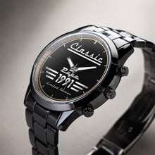 Load image into Gallery viewer, Personalized Men's Watch Custom Name Gift for Dad Black