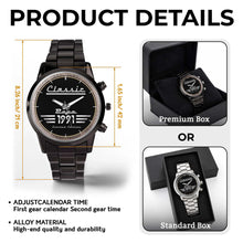 Load image into Gallery viewer, Personalized Men's Watch Custom Name Gift for Dad Black