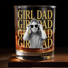 Load image into Gallery viewer, Personalized Custom Whiskey Glass with Photo & Heart Sunglasses Gift for Dad