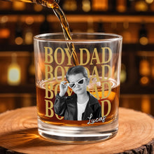 Load image into Gallery viewer, Personalized Custom Whiskey Glass with Photo & Heart Sunglasses Gift for Dad