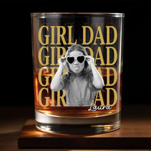 Load image into Gallery viewer, Personalized Custom Whiskey Glass with Photo & Heart Sunglasses Gift for Dad