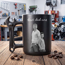 Load image into Gallery viewer, Personalized Wrench Handle Coffee Mug Custom Photo Gift for Dad