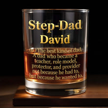 Load image into Gallery viewer, Personalized Custom Whiskey Glass Dual-Sided Gift for Step Dad