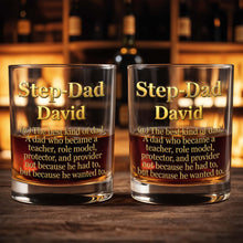 Load image into Gallery viewer, Personalized Custom Whiskey Glass Dual-Sided Gift for Step Dad
