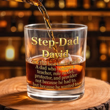 Load image into Gallery viewer, Personalized Custom Whiskey Glass Dual-Sided Gift for Step Dad