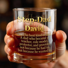 Load image into Gallery viewer, Personalized Custom Whiskey Glass Dual-Sided Gift for Step Dad