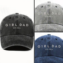 Load image into Gallery viewer, Personalized Washed Denim Cap Custom Year Gift for Dad