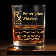 Load image into Gallery viewer, Personalized Custom Whiskey Glass Gift for Dad with RX Symbol