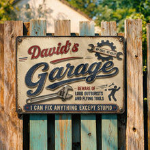 Load image into Gallery viewer, Personalized Garage Metal Sign Custom Name Gift for Dad