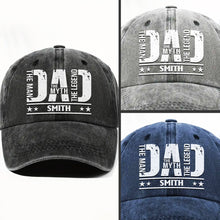 Load image into Gallery viewer, Personalized Washed Denim Cap for Dad Custom Name Gift