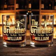 Load image into Gallery viewer, Personalized Whiskey Glass Custom Name for Dad Grill Lover Gift