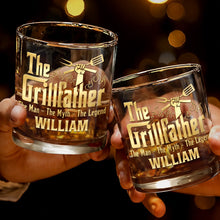 Load image into Gallery viewer, Personalized Whiskey Glass Custom Name for Dad Grill Lover Gift