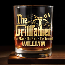 Load image into Gallery viewer, Personalized Whiskey Glass Custom Name for Dad Grill Lover Gift