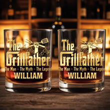 Load image into Gallery viewer, Personalized Whiskey Glass Custom Name for Dad Grill Lover Gift