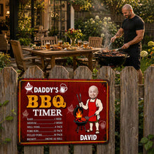 Load image into Gallery viewer, Custom BBQ Timer Metal Sign with Photo for Dad Gift