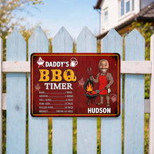 Load image into Gallery viewer, Custom BBQ Timer Metal Sign with Photo for Dad Gift