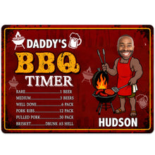 Load image into Gallery viewer, Custom BBQ Timer Metal Sign with Photo for Dad Gift