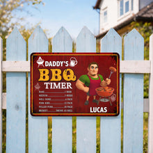Load image into Gallery viewer, Personalized BBQ Timer Metal Sign Custom Name Gift for Dad