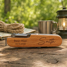 Load image into Gallery viewer, Personalized Engraved Wooden Multi Tool Custom Name Gift for Dad