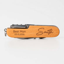 Load image into Gallery viewer, Personalized Engraved Wooden Multi Tool Custom Name Gift for Dad