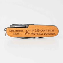 Load image into Gallery viewer, Personalized Wooden Multi Tool Custom Name Gift for Dad