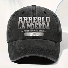 Load image into Gallery viewer, Personalized Washed Denim Cap Custom Name Gift for Dad