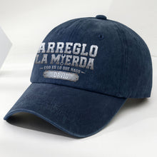Load image into Gallery viewer, Personalized Washed Denim Cap Custom Name Gift for Dad