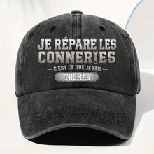 Load image into Gallery viewer, Personalized Washed Denim Cap Custom Dad Gift Idea French