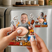 Load image into Gallery viewer, Personalized Squishy Acrylic Fridge Magnet for Dad - Funny BBQ Gift