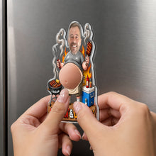 Load image into Gallery viewer, Personalized Squishy Acrylic Fridge Magnet for Dad - Funny BBQ Gift