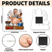 Load image into Gallery viewer, Personalized Squishy Acrylic Fridge Magnet for Dad - Funny BBQ Gift