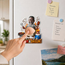 Load image into Gallery viewer, Personalized Squishy Acrylic Fridge Magnet for Dad - Funny BBQ Gift