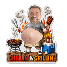 Load image into Gallery viewer, Personalized Squishy Acrylic Fridge Magnet for Dad - Funny BBQ Gift