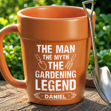 Load image into Gallery viewer, Personalized Gardening Legend Plant Pot Ceramic Mug Gift for Dad