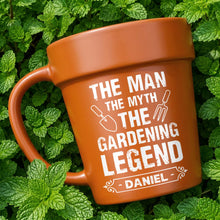 Load image into Gallery viewer, Personalized Gardening Legend Plant Pot Ceramic Mug Gift for Dad