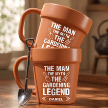 Load image into Gallery viewer, Personalized Gardening Legend Plant Pot Ceramic Mug Gift for Dad