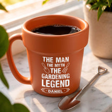 Load image into Gallery viewer, Personalized Gardening Legend Plant Pot Ceramic Mug Gift for Dad