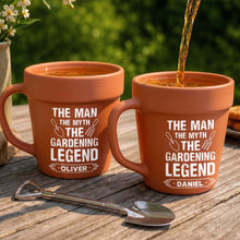 Load image into Gallery viewer, Personalized Gardening Legend Plant Pot Ceramic Mug Gift for Dad