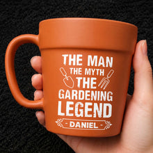 Load image into Gallery viewer, Personalized Gardening Legend Plant Pot Ceramic Mug Gift for Dad