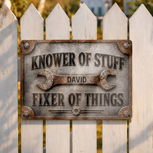 Load image into Gallery viewer, Personalized Metal Sign Custom Name Handyman Decor Gift for Dad
