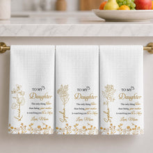 Load image into Gallery viewer, Personalized Kitchen Towel for Daughter Birth Month Flowers Gift
